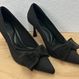 Cosy Island - EternalPace Bowknot Pointed Toe Heeled Slingback Black